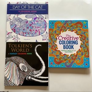 3 Adult Colouring Books/Creative/Tolkien’s World/Cats